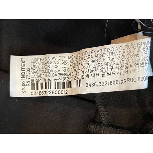 Zara Womens Fringe Shorts Mid Rise Front Lace Up Lightweight Black Size X Small - Picture 9 of 9